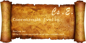 Cseresznyák Evelin névjegykártya